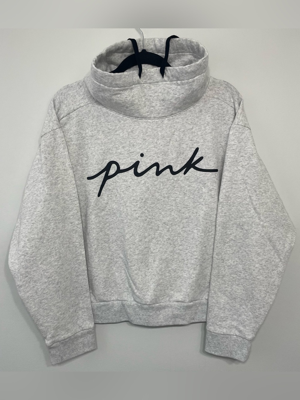 PINK Victoria’s Secret Cowl Neck Sweatshirt Heather Gray XL